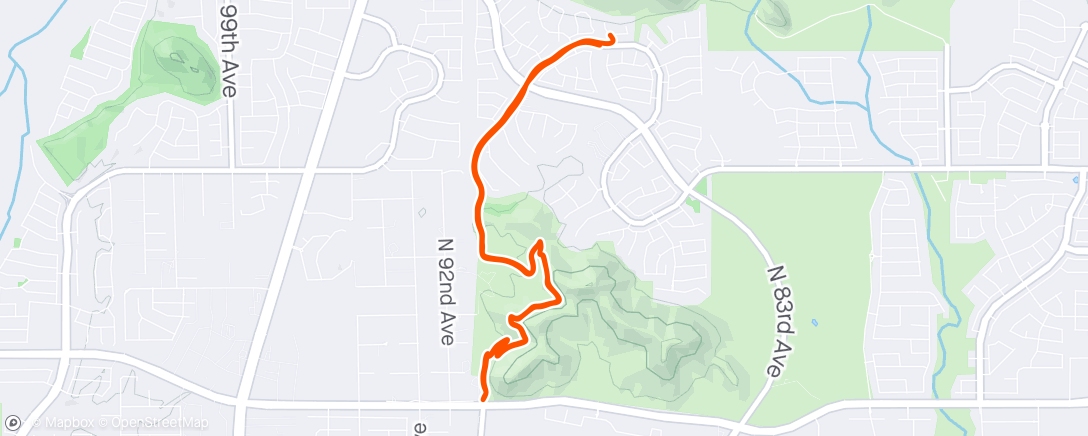 Mapa de la actividad, Morning Trail Run at 100°