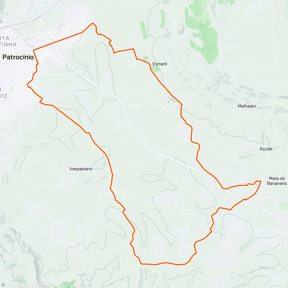 Map of the activity, Pedal de domingo!