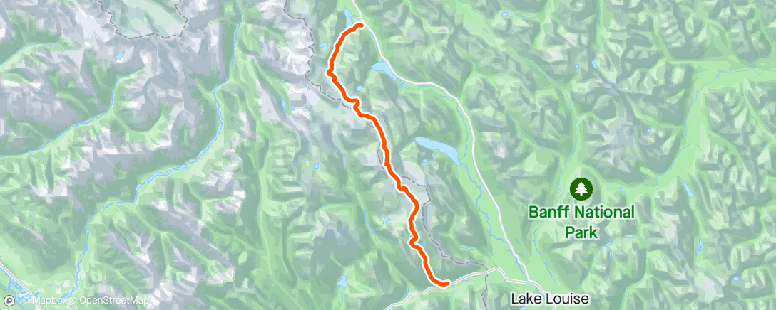 Map of the activity, Wapta with Leif