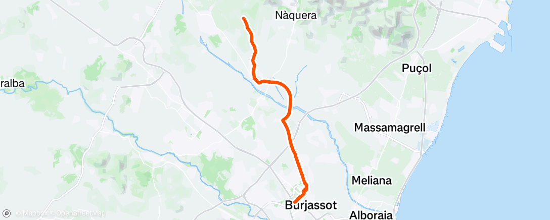Map of the activity, Bicicleta al anochecer