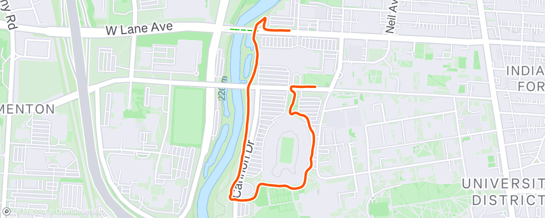 Map of the activity, Evening Run
