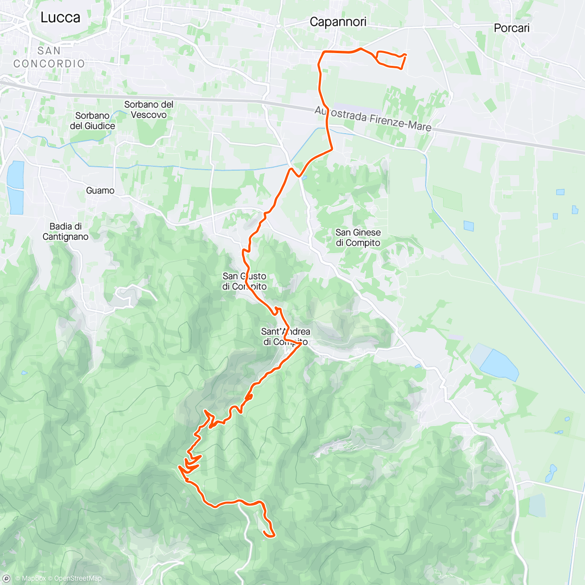 アクティビティ「Monte Serra met Tijn 💪」の地図