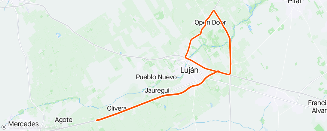 Map of the activity, endurance con estimulo 2x5' vo2max