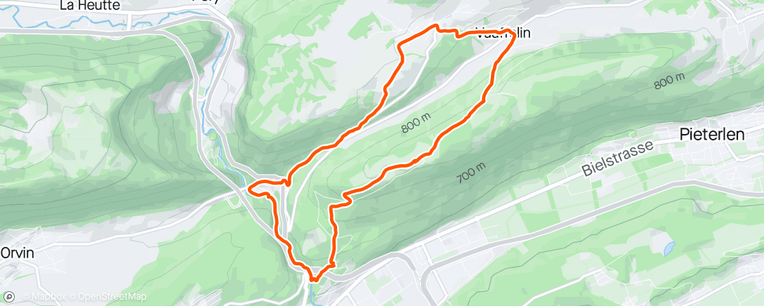 Map of the activity, recovery hike