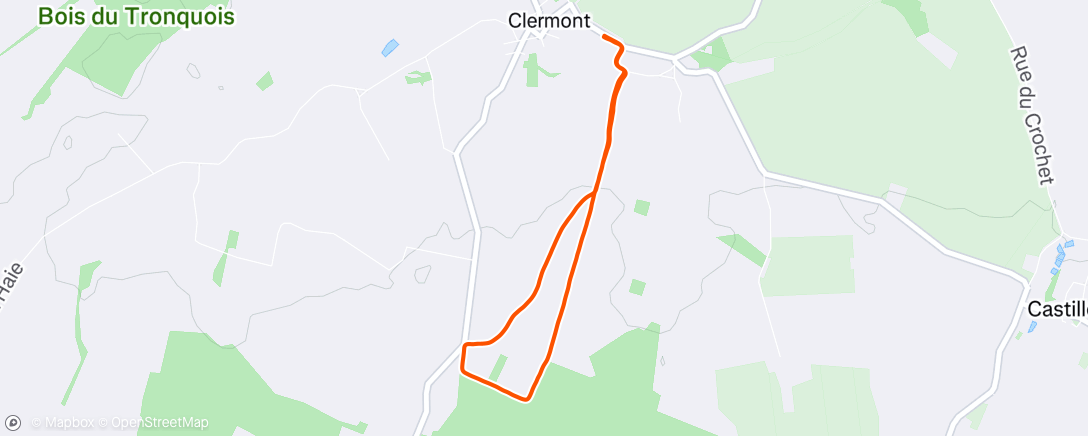 Map of the activity, Afternoon Run