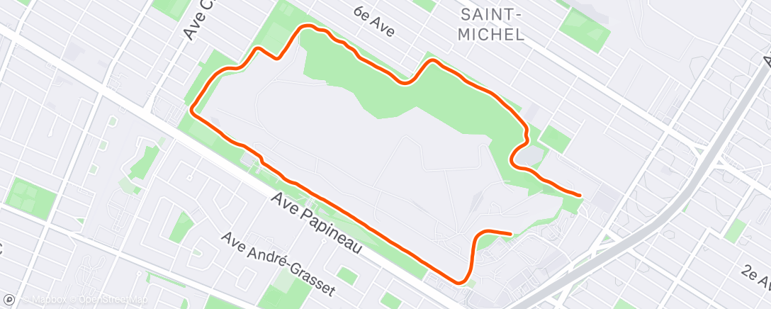 Map of the activity, Park Run Frédéric-Back