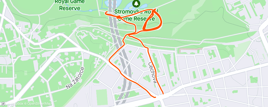 Map of the activity, Evening Run trénink s Jdu běhat