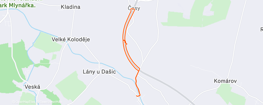 Map of the activity, Psí fartlek