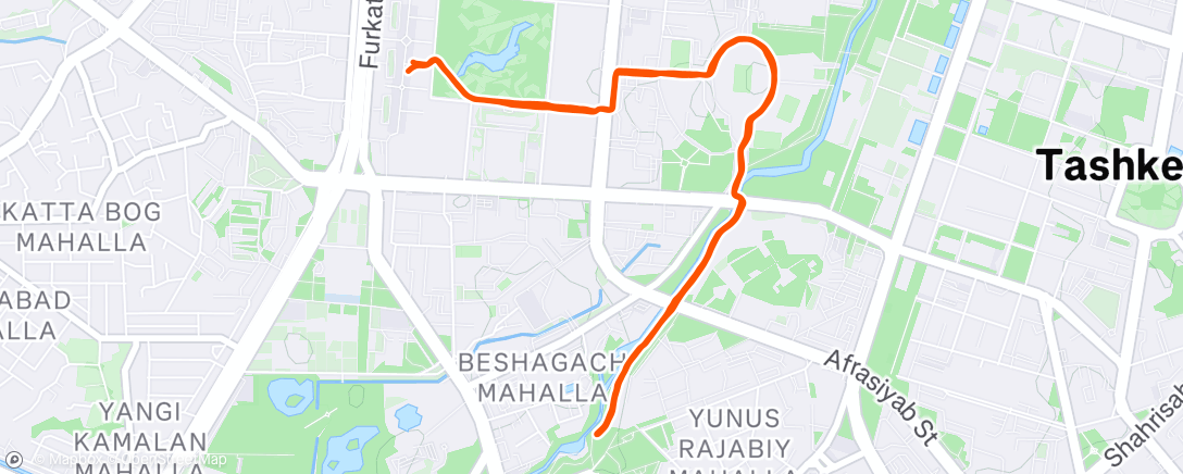 Map of the activity, Утренний забег