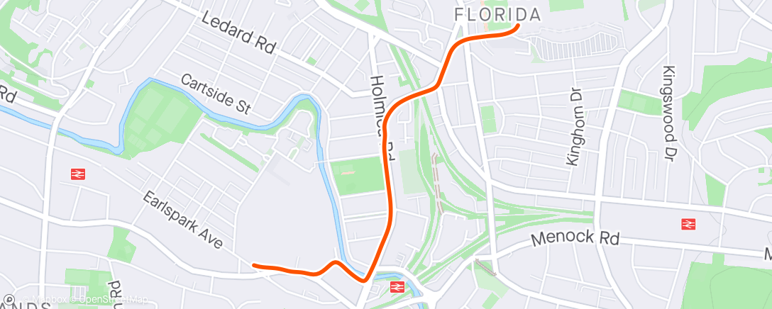 Map of the activity, Evening Walk