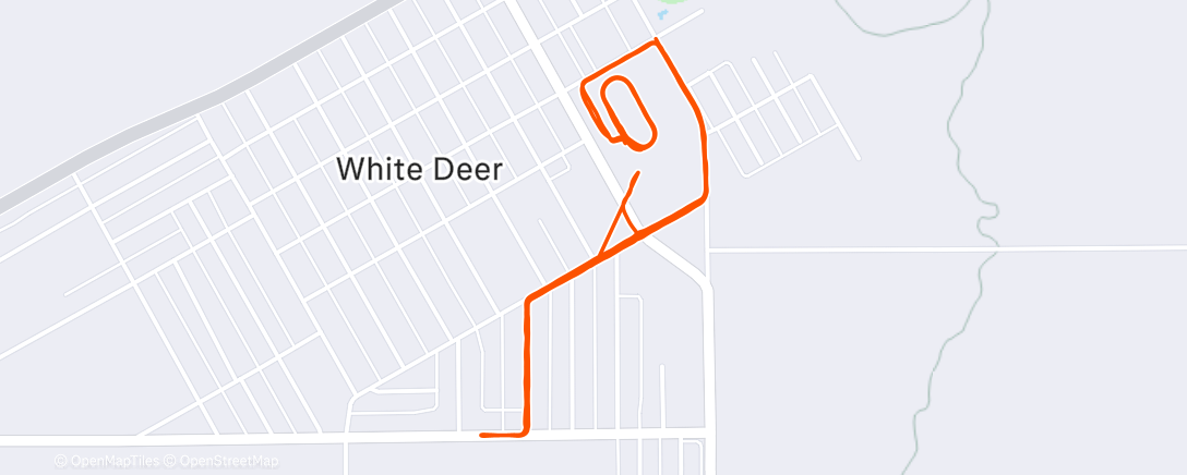 Map of the activity, Afternoon Run