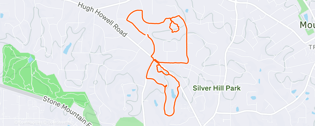 Map of the activity, Afternoon Run