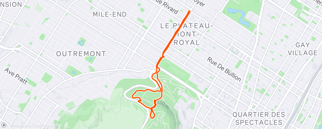 Map of the activity, Evening Trail Run