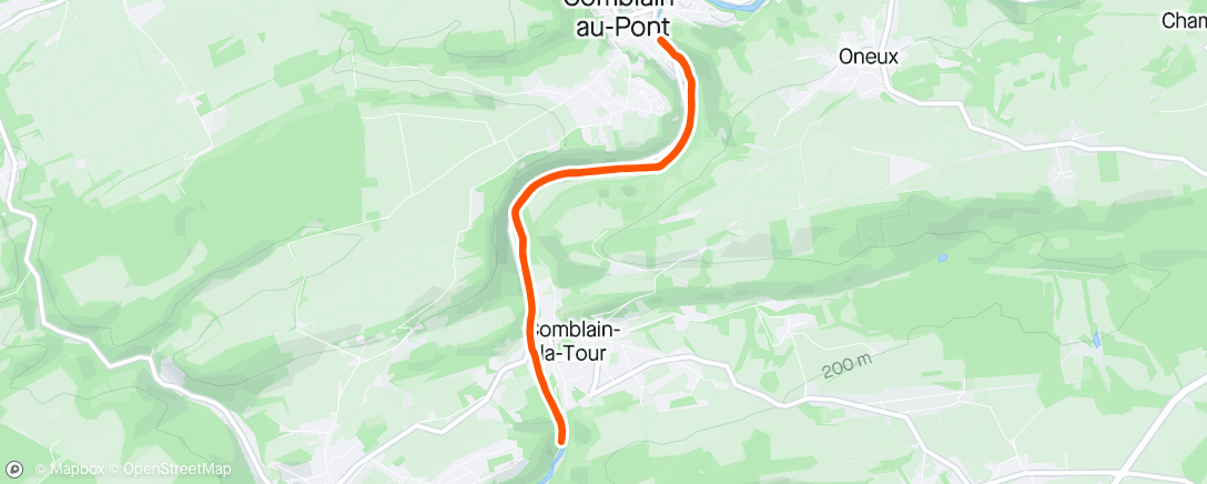 Carte de l'activité Course à pied en soirée