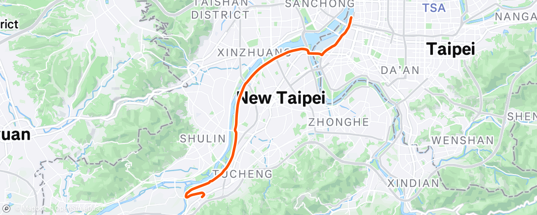 Map of the activity, 傍晚骑行