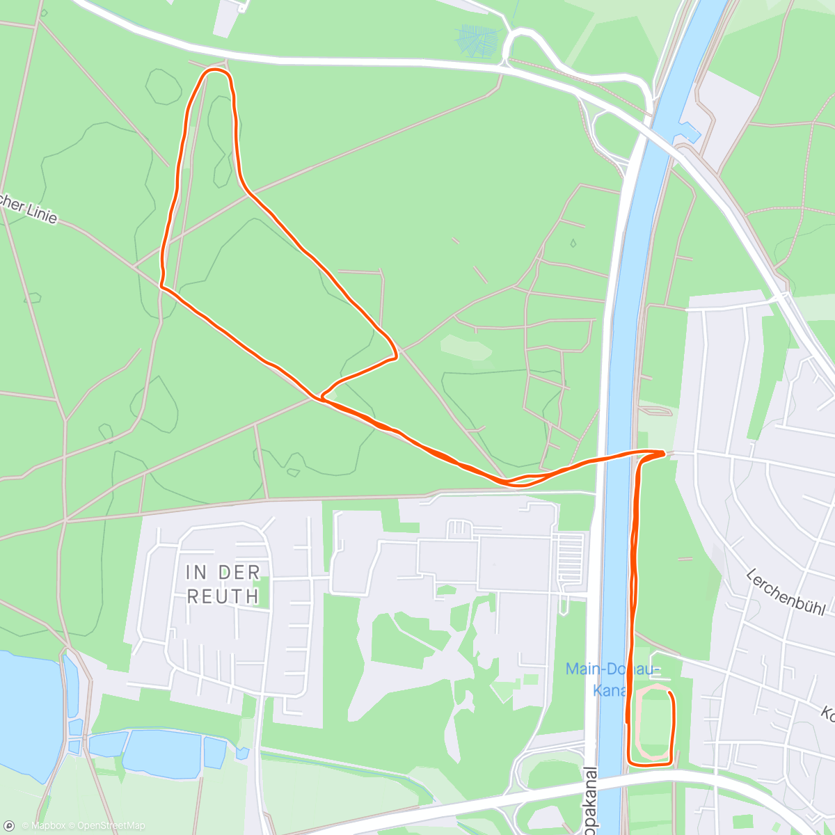 Map of the activity, 5k -  36. Lauf in die Mönau