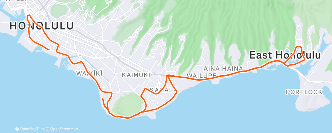 Map of the activity, Honolulu Marathon 2025