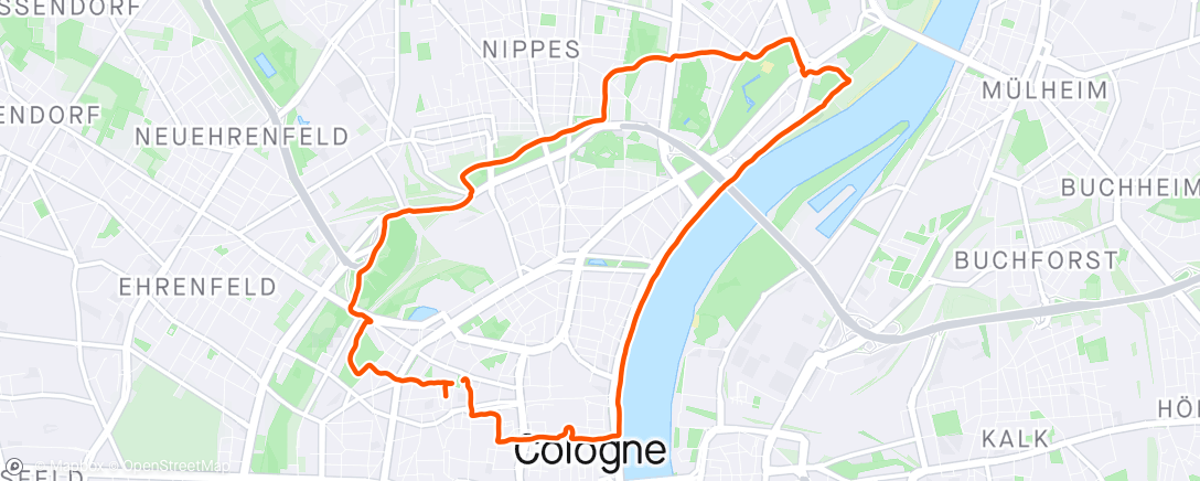 Map of the activity, Morning Run in Cologne