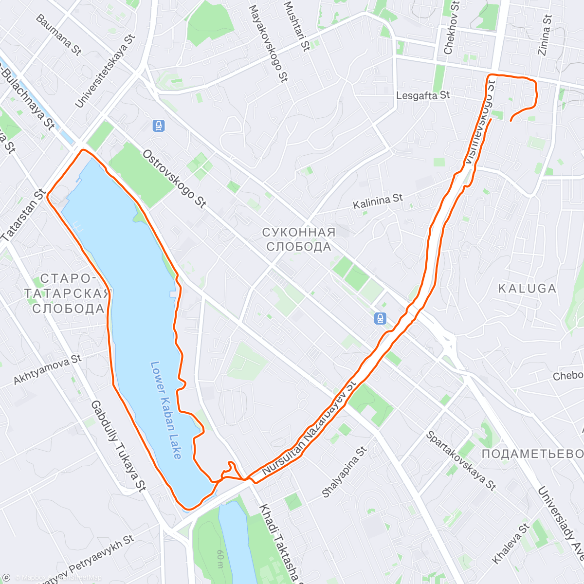 Map of the activity, Evening Run