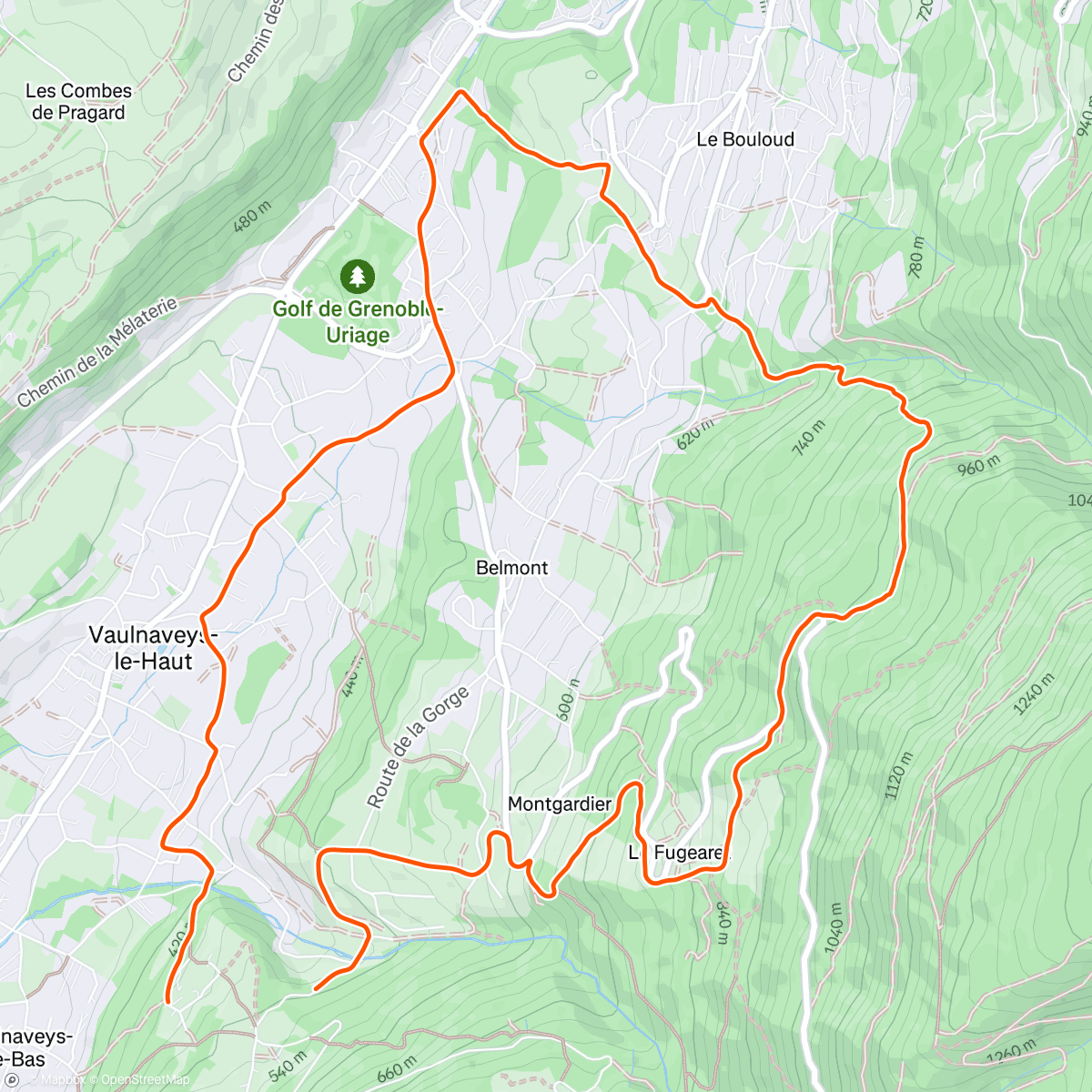 Mapa de la actividad (Aller voir où est la neige !)