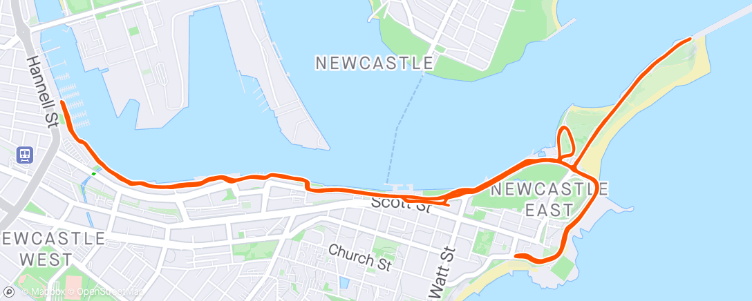 Map of the activity, Newcastle Marathon