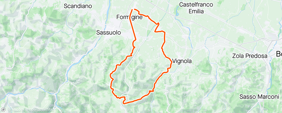 Map of the activity, Giro Bottega