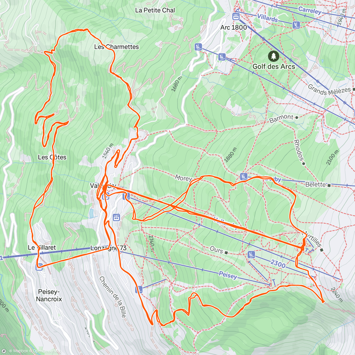 Map of the activity, Coupe de France Peisey vallandry J1