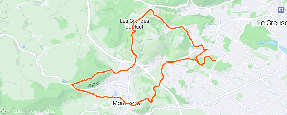 Map of the activity, Seance trail : en doublant chaques côtelettes