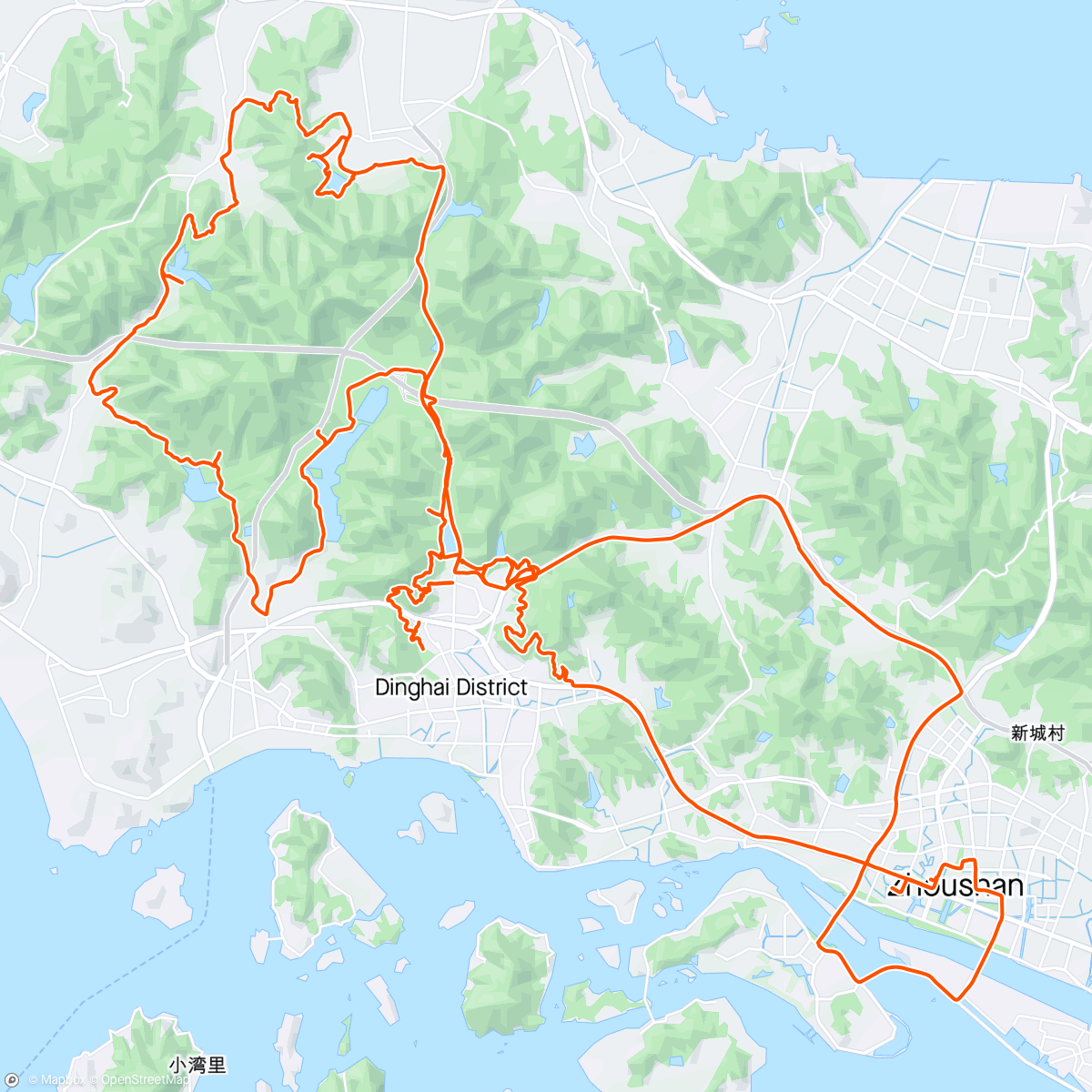 Map of the activity, Zhoushan exploring hills