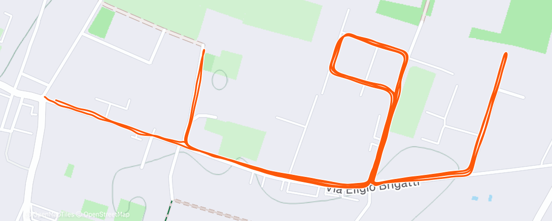 Map of the activity, 45' E