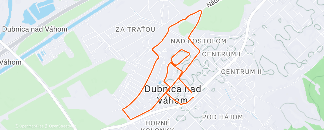 Map of the activity, Night Run