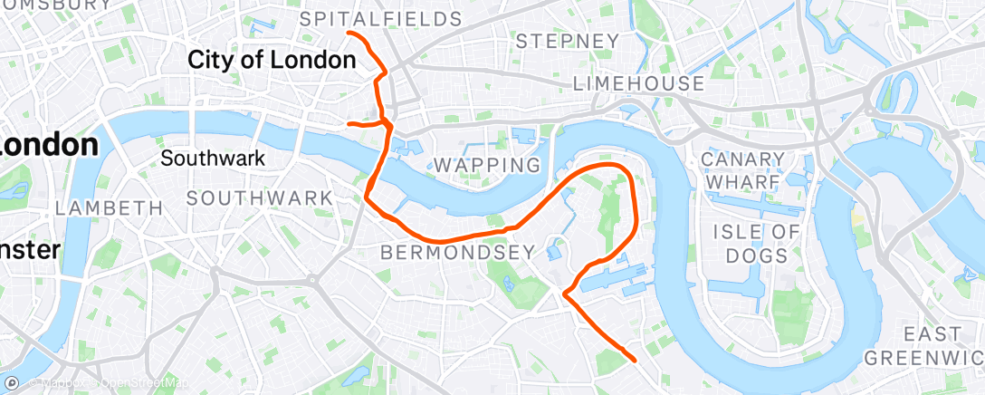 Map of the activity, Afternoon Run