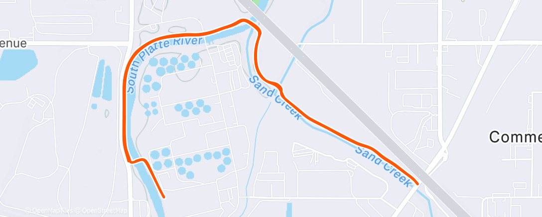 Map of the activity, Afternoon Run
