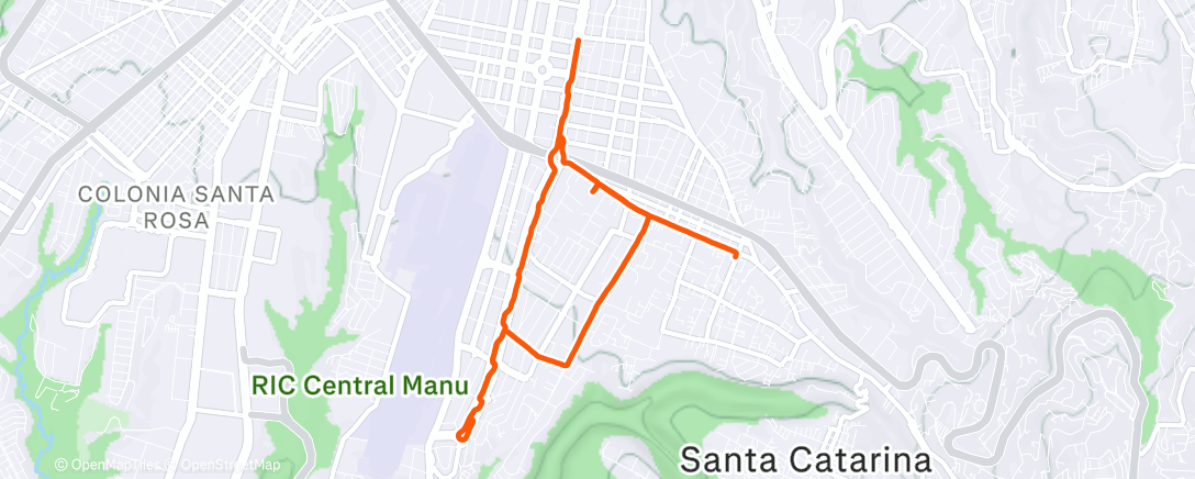 Map of the activity, Afternoon Run