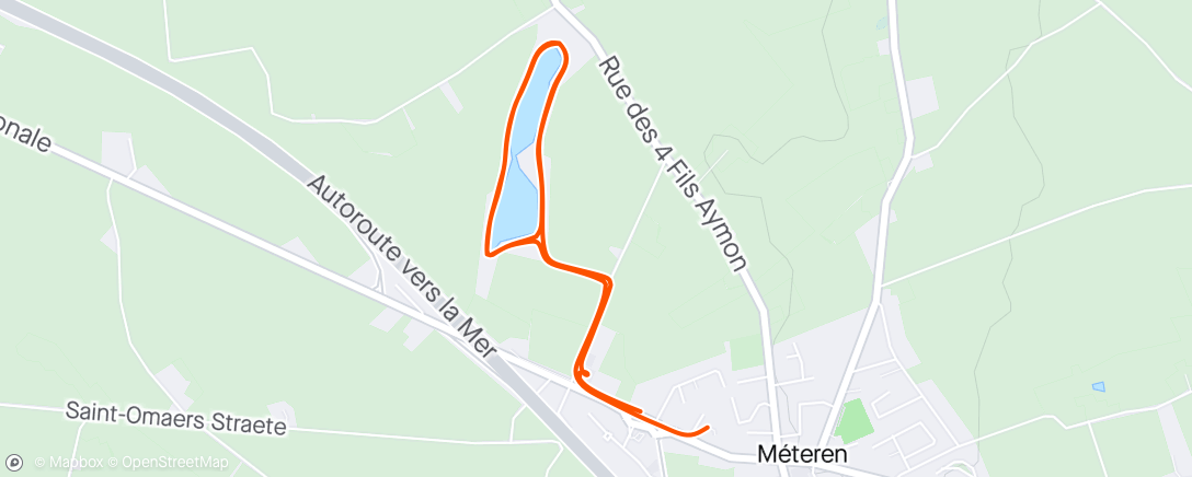 Map of the activity, Course à pied dans l'après-midi