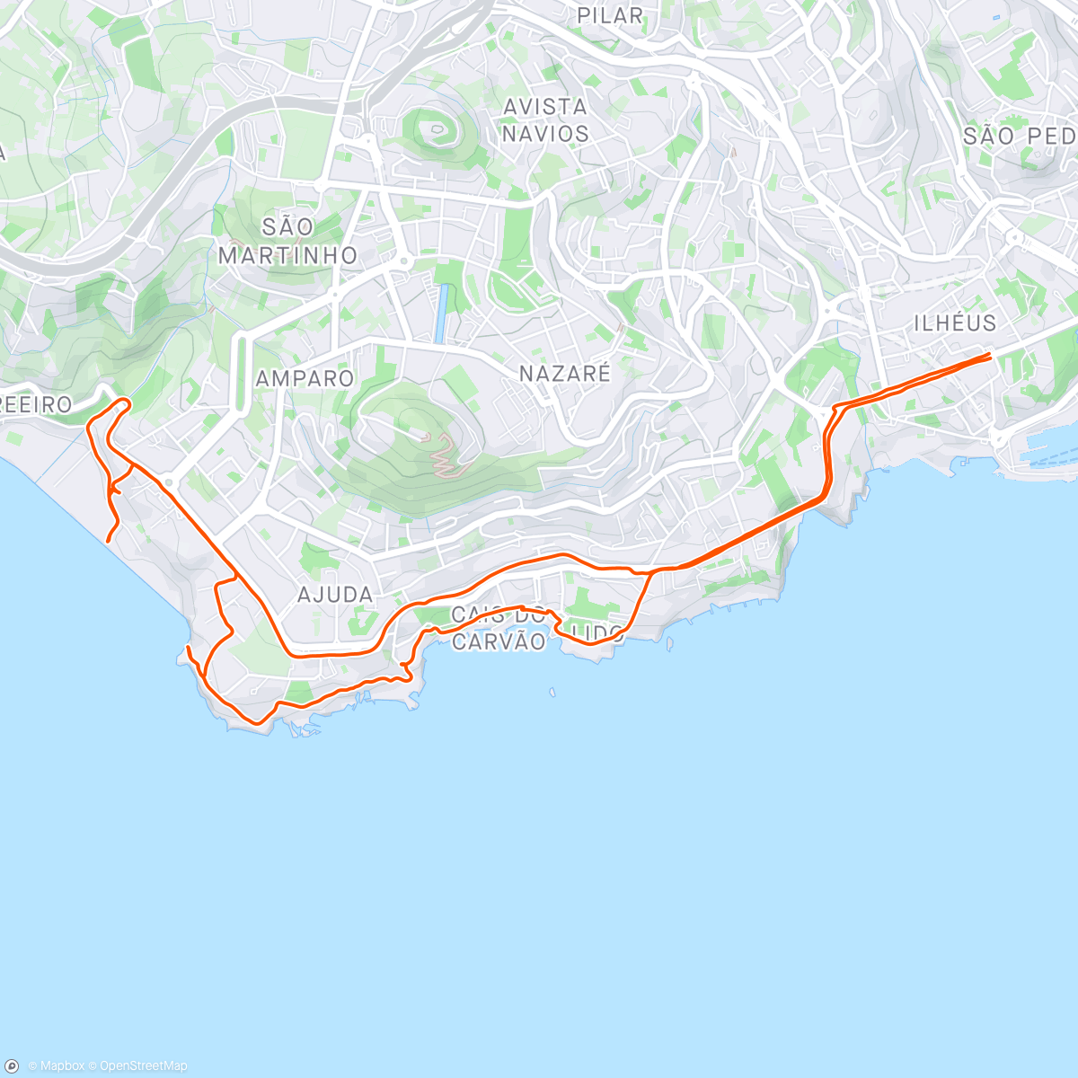 Map of the activity, There is no running on the flat in Madeira