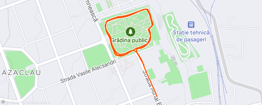 Map of the activity, Evening Run