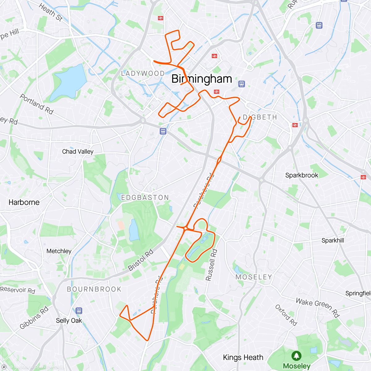Карта физической активности (Great Birmingham Half Marathon)