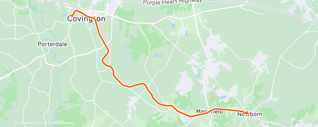 Map of the activity, Afternoon Ride