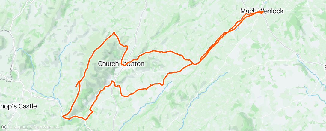 Carte de l'activité Shropshire hills