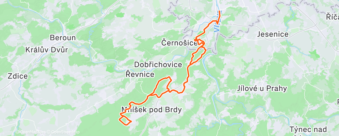 Map of the activity, Cycling