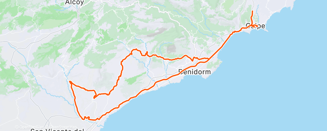 Map of the activity, Cycling