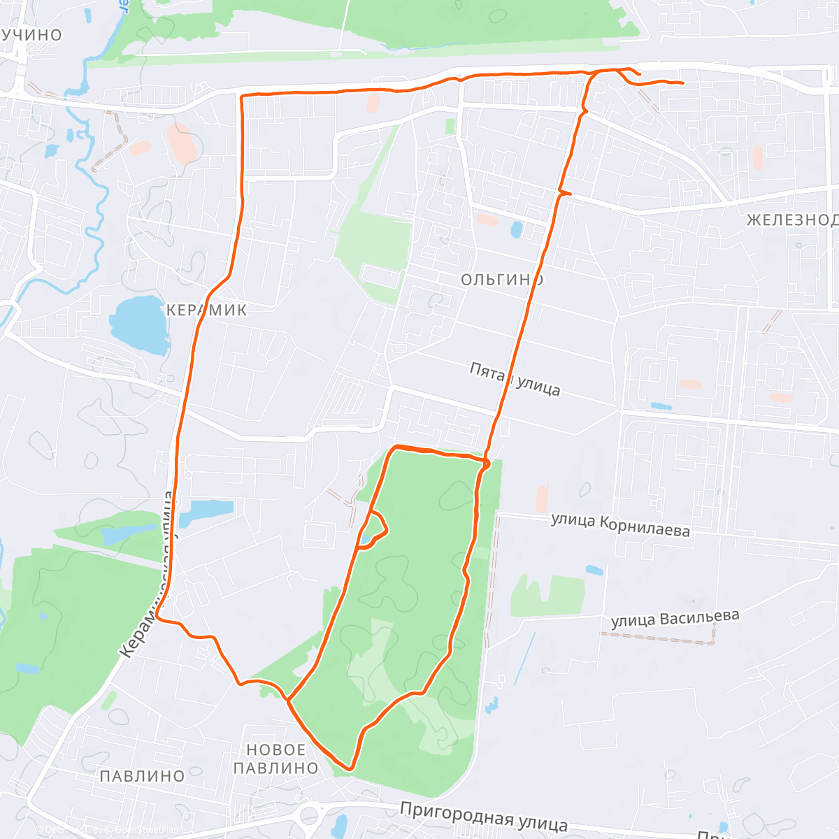 Map of the activity, Lunch Run