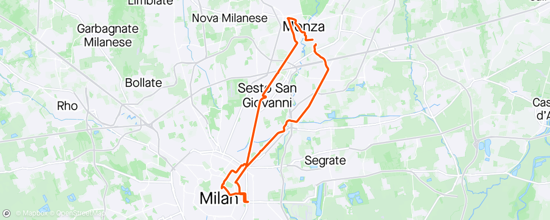 Map of the activity, Su e giù x milano col vento contro - bdd