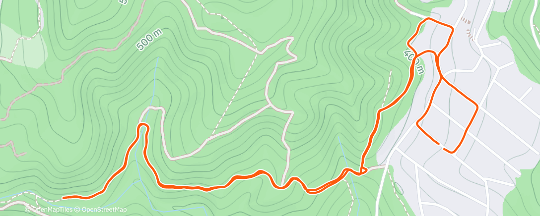 Map of the activity, Carrera de montaña a la hora del almuerzo