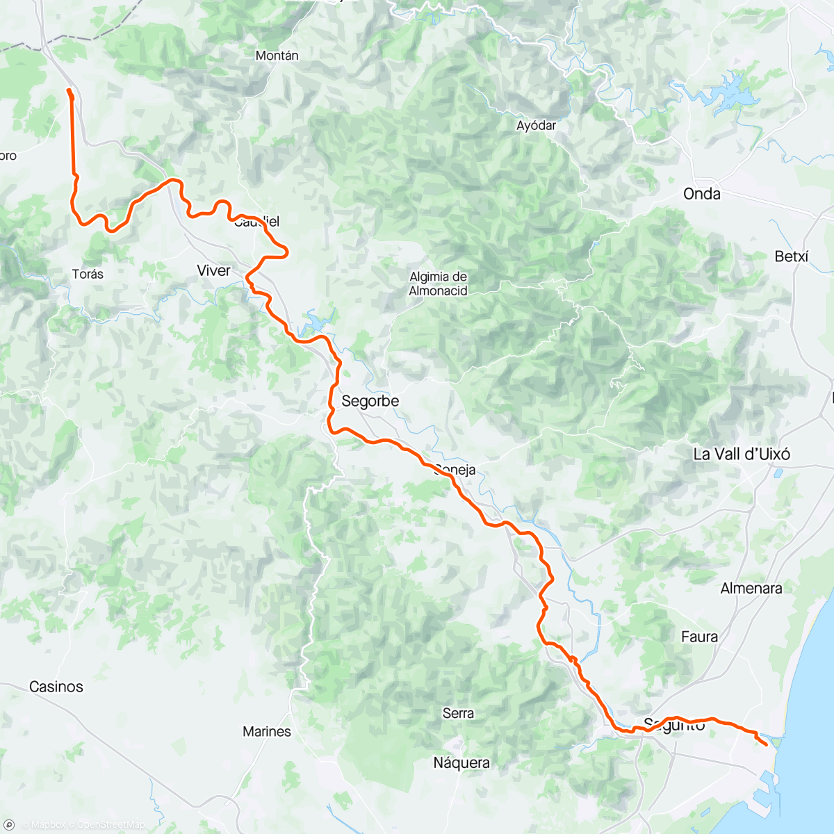 Map of the activity, Vía Verde, 3 etapa de BARRACAS A PUERTO SAGUNTO 💖