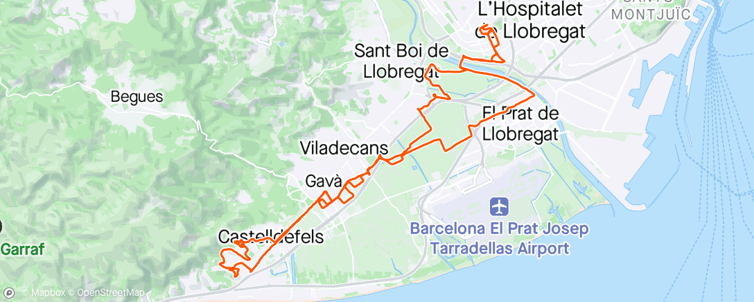 Mapa da atividade, Bicicleta a la hora del almuerzo