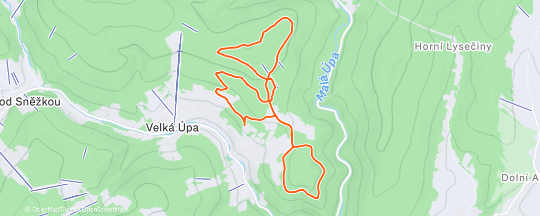 Map of the activity, Přijel Mele