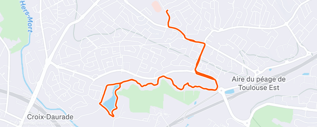 Map of the activity, Course à pied dans l'après-midi