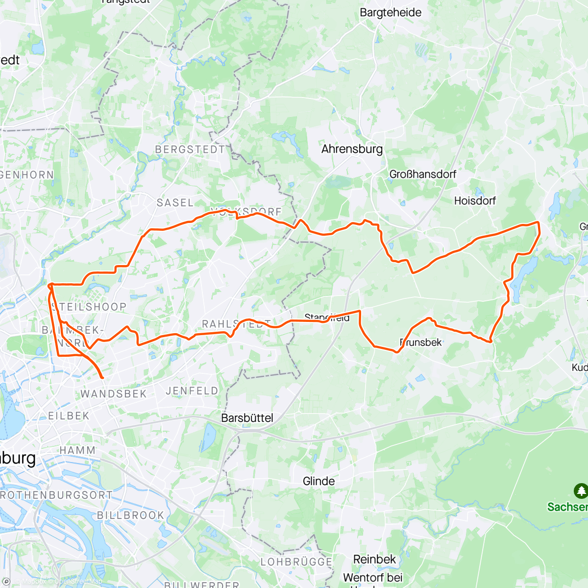 Map of the activity, straede crew ride